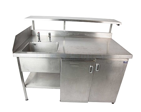 Large Metal Sink with Shelf 